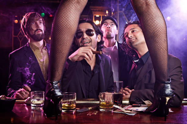 guys looking at girl dancing striptease